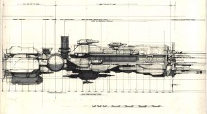 Sulaco Full Profile©Syd Mead, Inc. © 1986 Twentieth Century Fox. All rights reserved.